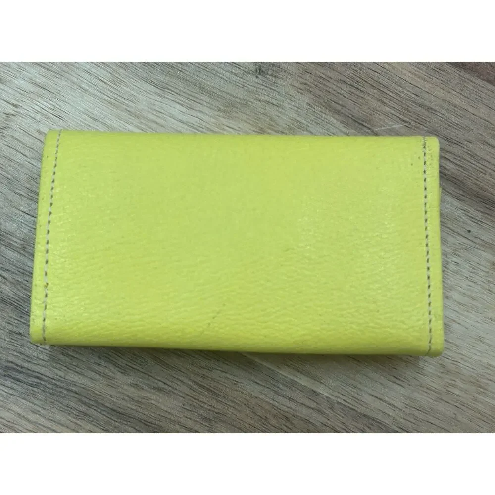 Vintage Rolfs Cowhide Leather Key Case Wallet Yellow 5 Hook Key Holder USA